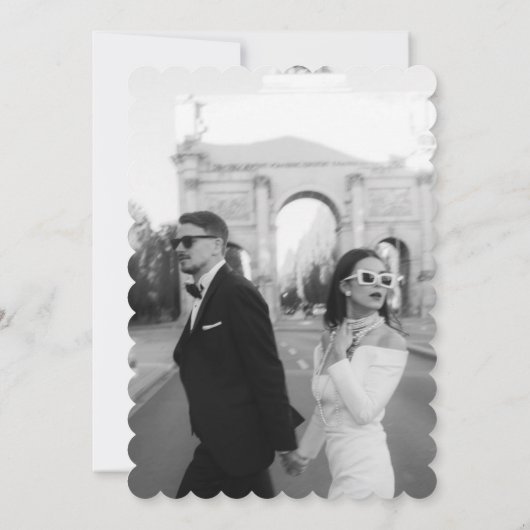 Minimale elegante foto Opslaan datum Kaart (Achterkant)