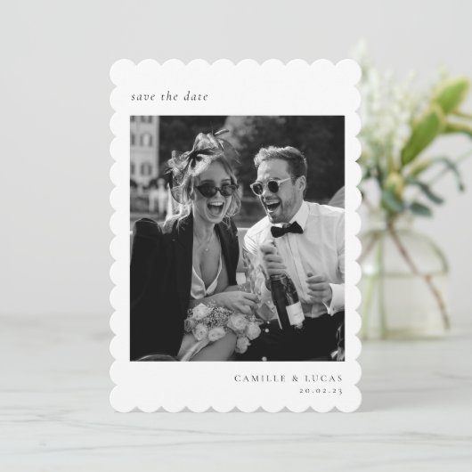 Minimale elegante foto Opslaan datum Kaart (Staand voorkant)