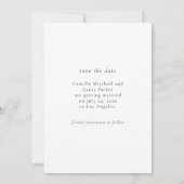 Minimale elegante foto Opslaan datum Kaart (Achterkant)