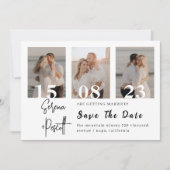 Minimale elegante fotocollage bespaart de datum kaart (Voorkant)