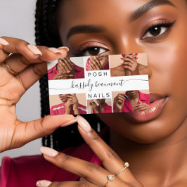 Minimale Elegante Fotocollage Calligrafie QR-code Visitekaartje