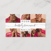 Minimale elegante fotocollage kalligrafie QR-code Visitekaartje (Voorkant)