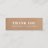 Minimale elegante gedrukte kartonnen witte dank mini visitekaartje (Voorkant)