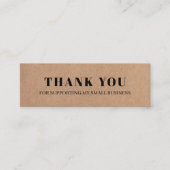 Minimale elegante gedrukte kartonnen witte dank mini visitekaartje (Voorkant)