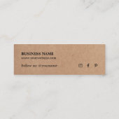 Minimale elegante gedrukte kartonnen witte dank mini visitekaartje (Achterkant)