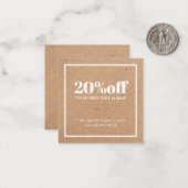 Minimale Elegante Gedrukte Kraft Witte Vakantiecou Notitiekaartje (Voorkant / Achterkant in situ)