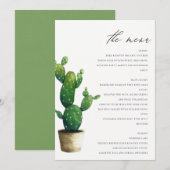 Minimale elegante gegroeide cactus groene olie menu (Voorkant / Achterkant)