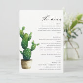 Minimale elegante gegroeide cactus groene olie menu (Staand voorkant)