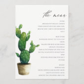 Minimale elegante gegroeide cactus groene olie menu (Voorkant)
