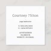 Minimale Elegante Gele Lotus Icon Grijze Yoga Vierkante Visitekaartje (Achterkant)