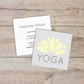 Minimale Elegante Gele Lotus Icon Grijze Yoga Vierkante Visitekaartje