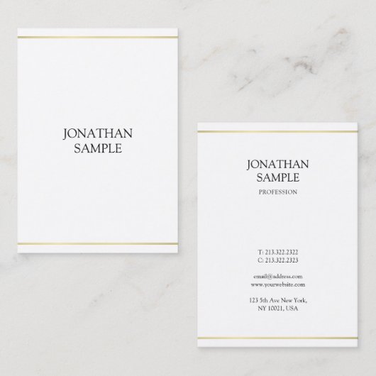 Minimale elegante Gold-look-design Professional Visitekaartje (Voorkant / Achterkant)