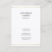 Minimale elegante Gold-look-design Professional Visitekaartje (Achterkant)