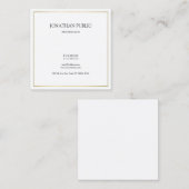 Minimale elegante Gold-look Vierkante Visitekaartje (Voorkant / Achterkant)