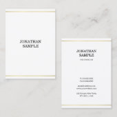 Minimale elegante Gold Professional Design Luxury Visitekaartje (Voorkant / Achterkant)