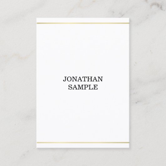 Minimale elegante Gold Professional Design Luxury Visitekaartje (Voorkant)