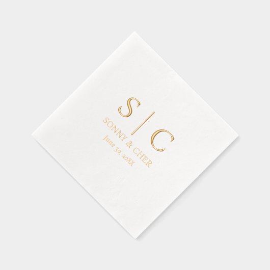 Minimale & elegante gouden bruiloft folie servetten (Rechts)