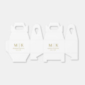 Minimale & Elegante Gouden Monogram Bruiloft Bedankdoosjes (Uitgevouwen)
