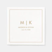 Minimale & Elegante Gouden Monogram Bruiloft Servet (Voorkant)