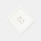 Minimale & Elegante Gouden Monogram Bruiloft Servet (Hoek)