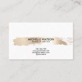 Minimale elegante gouden penseelstreek visitekaartje (Achterkant)
