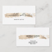 Minimale elegante gouden penseelstreek visitekaartje (Voorkant / Achterkant)