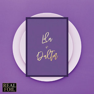 Minimale Elegante Gouden Typografie Rand Bruiloft Folie Uitnodiging