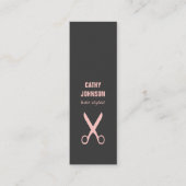 Minimale elegante grijze Bleke roze schaar Haarsty Mini Visitekaartje (Voorkant)