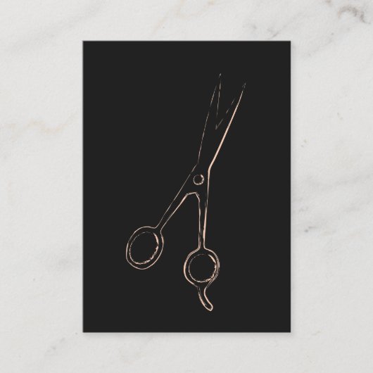 Minimale elegante grijze Bleke roze schaar Haarsty Visitekaartje (Voorkant)