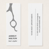 Minimale elegante grijze schaar Haarste Mini Visitekaartjes (Voorkant /achterkant)