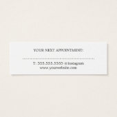 Minimale elegante grijze schaar Haarste Mini Visitekaartjes (Achterkant)