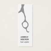 Minimale elegante grijze schaar Haarste Mini Visitekaartjes (Voorkant)