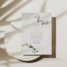 Minimale Elegante Groene Bloemstuk Quinceañera Gou