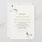 Minimale Elegante Groene Bruiloft Kaart (Voorkant)