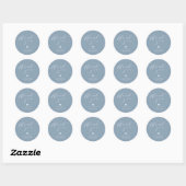 Minimale elegante Heart Dusty Blue-naam Hartelijk Ronde Sticker (Vel)