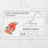 Minimale Elegante Hibiscus Kaarsenpot Label Voedselcontainer Etiket (Enkel label)