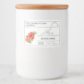 Minimale Elegante Hibiscus Kaarsenpot Label Voedselcontainer Etiket (Voorkant)