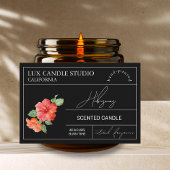 Minimale Elegante Hibiscus Kaarsenpot Label Voedselcontainer Etiket