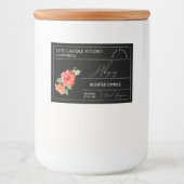 Minimale Elegante Hibiscus Kaarsenpot Label Voedselcontainer Etiket (Voorkant)
