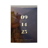 Minimale Elegante Huwelijksfoto Sla de Datum op Folie Uitnodiging