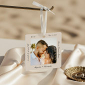 Minimale Elegante Huwelijksreis Fotoherinnering Metalen Ornament