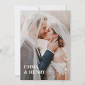 Minimale elegante huwelijksuitnodiging met bruid e kaart (Voorkant)