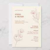 Minimale elegante huwelijksuitnodiging met bruid e kaart (Achterkant)