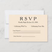 Minimale Elegante Ivoren RSVP Kaart (Voorkant)