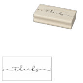 Minimale Elegante Kalligrafie Dank u Script Rubberstempel (Gestempeld)