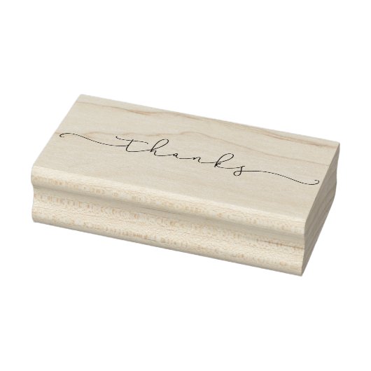 Minimale Elegante Kalligrafie Dank u Script Rubberstempel (Stempel)