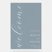 Minimale Elegante Kalligrafie Script Bruiloft Welk Acryl Bord (Voorkant)
