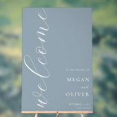 Minimale Elegante Kalligrafie Script Bruiloft Welk Acryl Bord (Neutraal)
