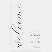 Minimale Elegante Kalligrafie Script Bruiloft Welk Acryl Bord (Voorkant)