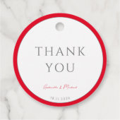 Minimale Elegante Kersenrode Eenvoudige Trouwdag Bedankjes Labels (Achterkant)